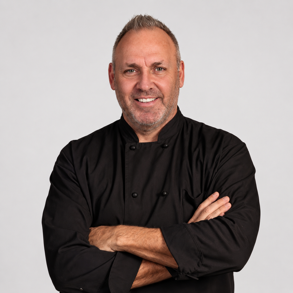 Chef Don Hensley in a black chef jacket